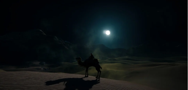ride camel in night